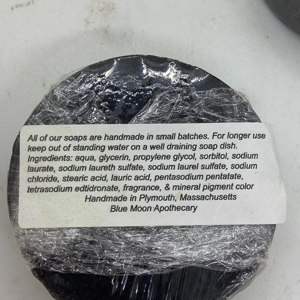 3 hockey puck handcrafted artisan soap bars by Blue Moon Apothecary